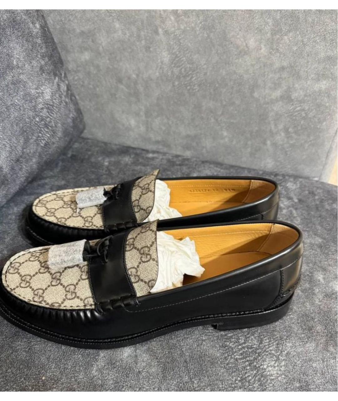 GUCCI Черные кожаные туфли, фото 5
