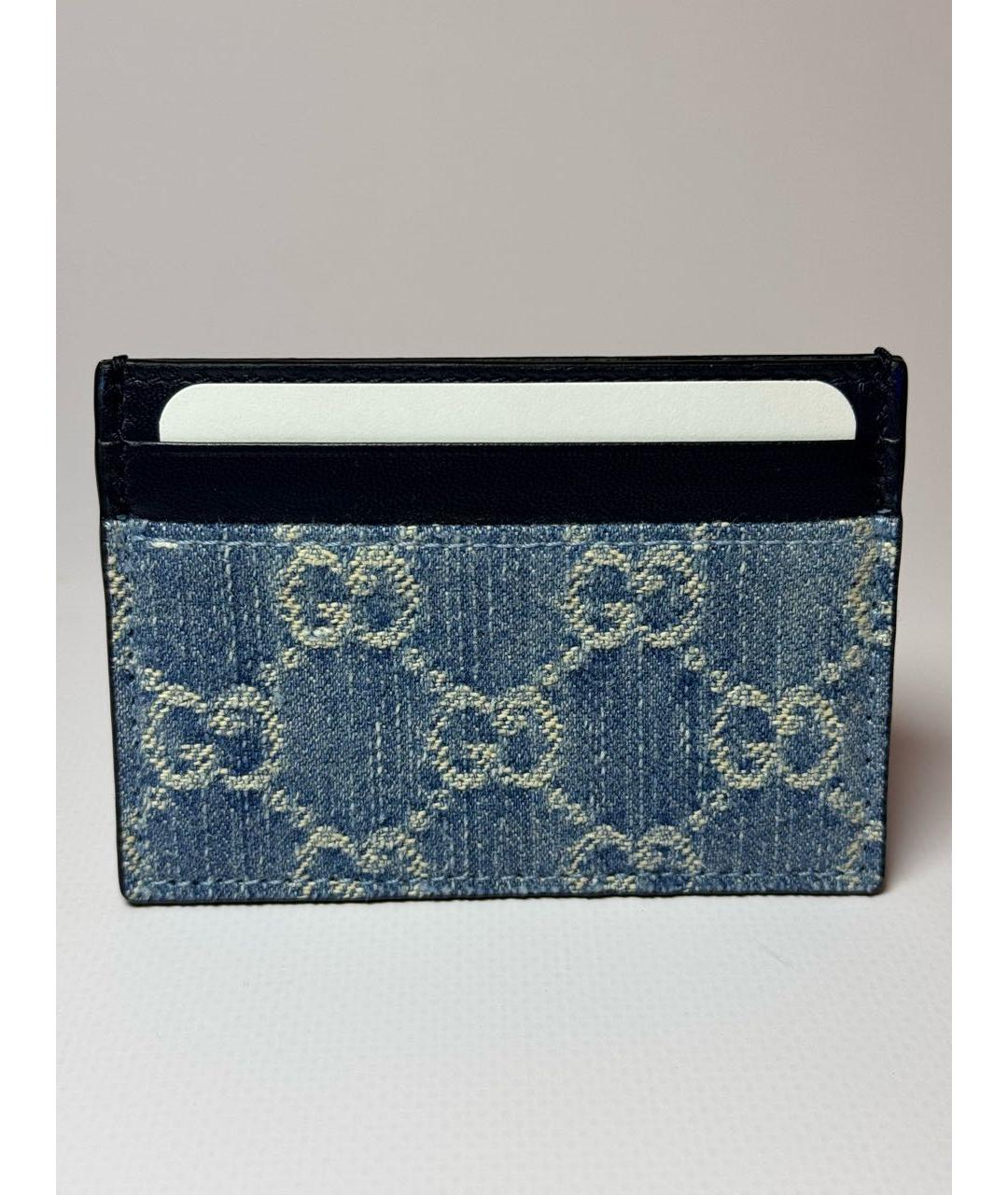 GUCCI Синий кожаный кардхолдер, фото 2