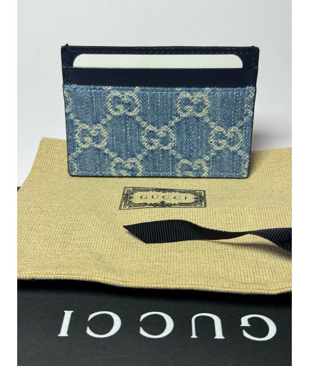 GUCCI Синий кожаный кардхолдер, фото 3
