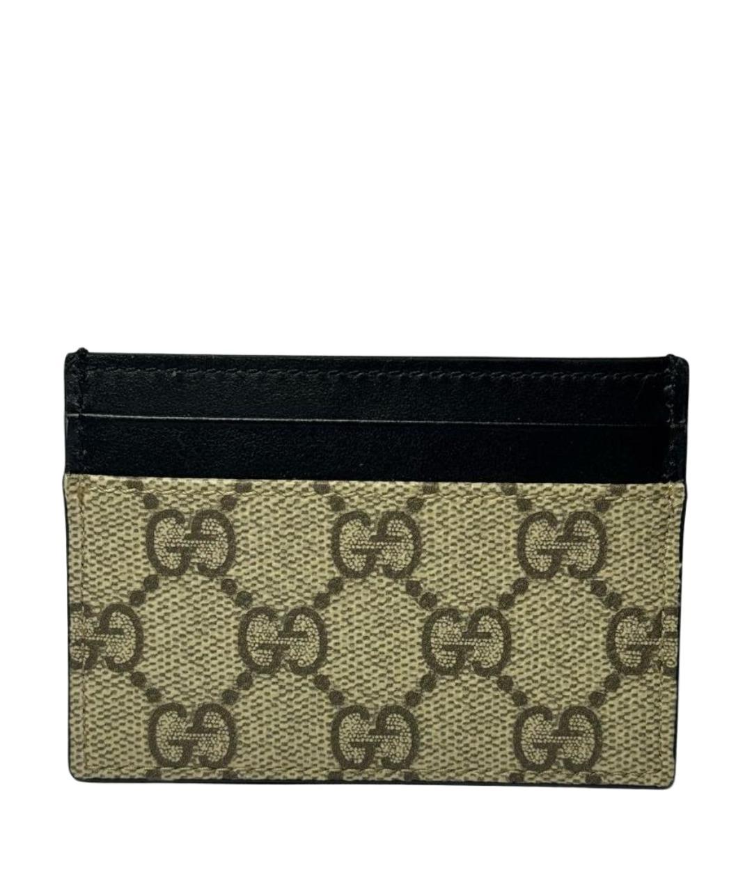 GUCCI Бежевый кожаный кардхолдер, фото 1