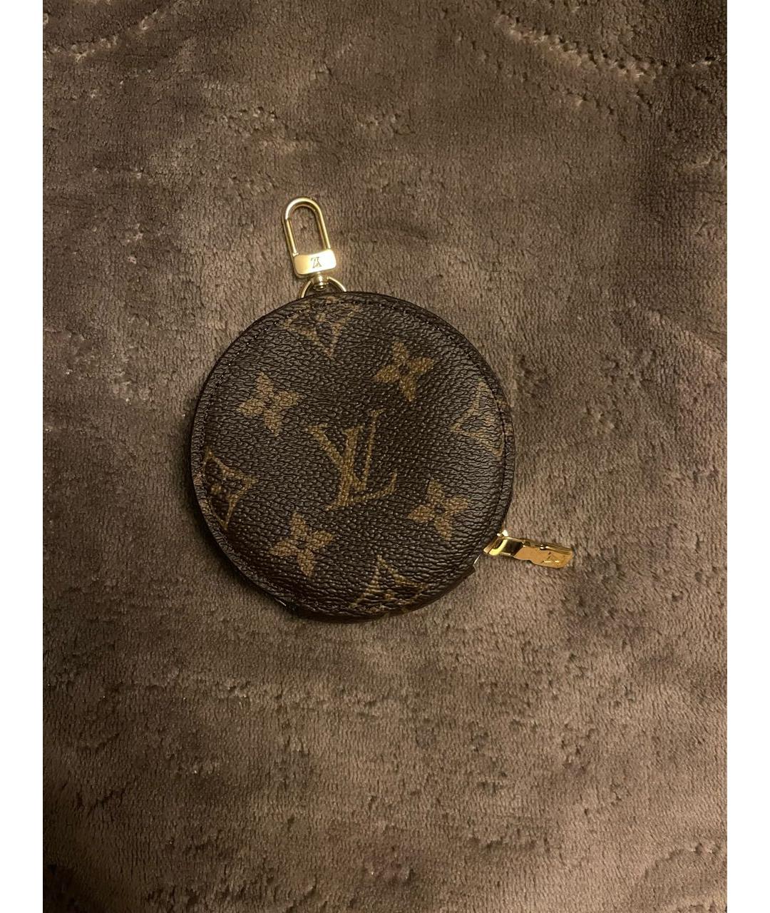LOUIS VUITTON Коричневый кожаный кошелек, фото 8