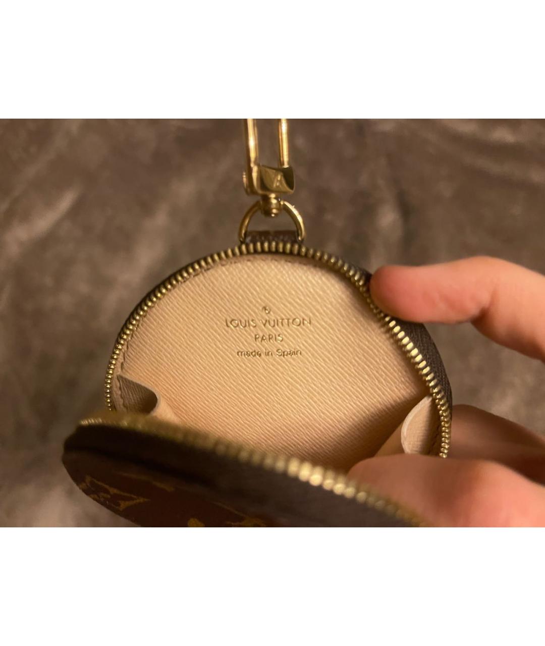 LOUIS VUITTON Коричневый кожаный кошелек, фото 4