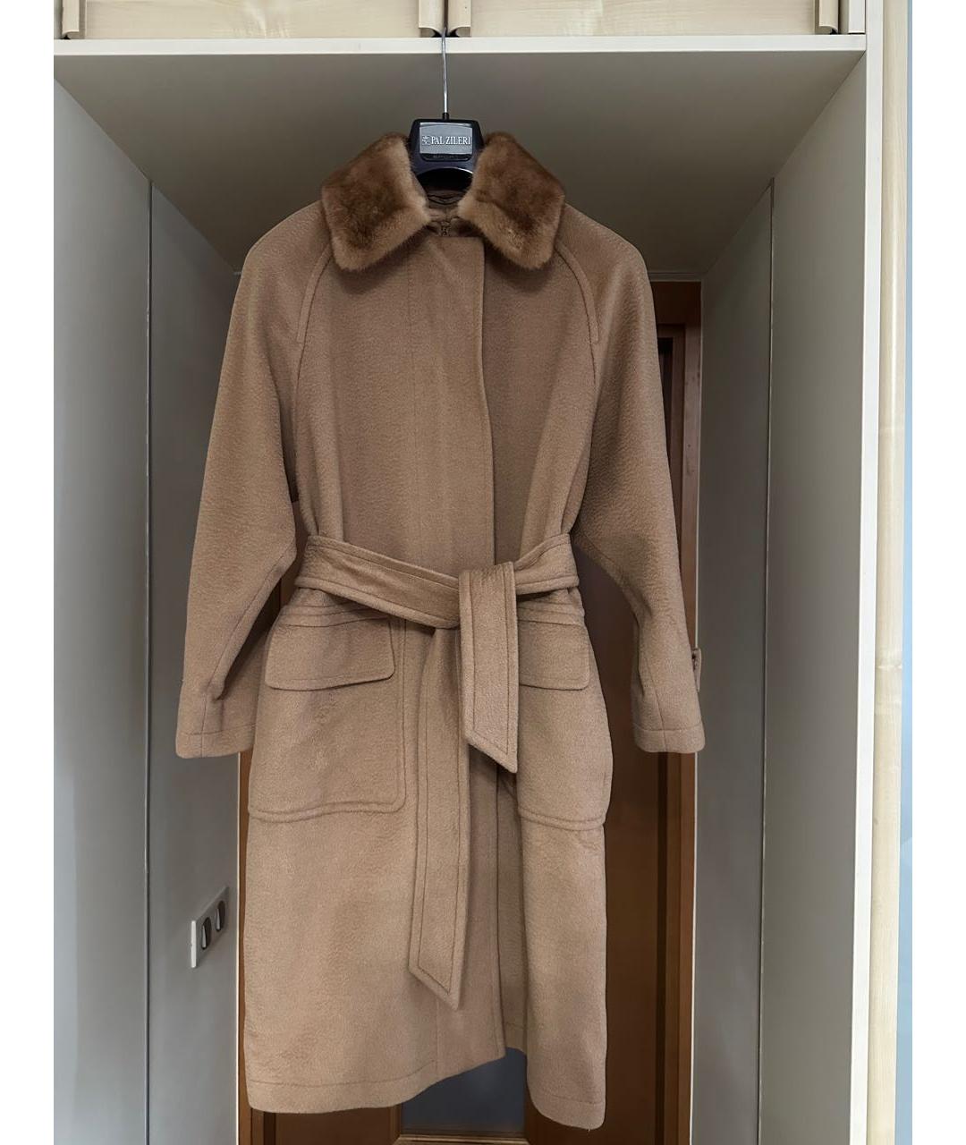 MAX MARA Бежевое шерстяное пальто, фото 8