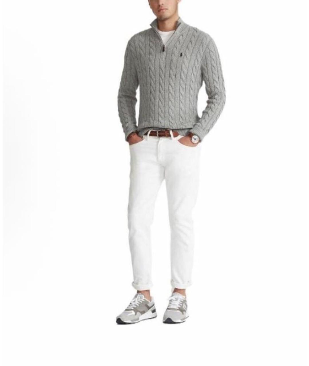 POLO RALPH LAUREN Серый хлопковый джемпер / свитер, фото 5