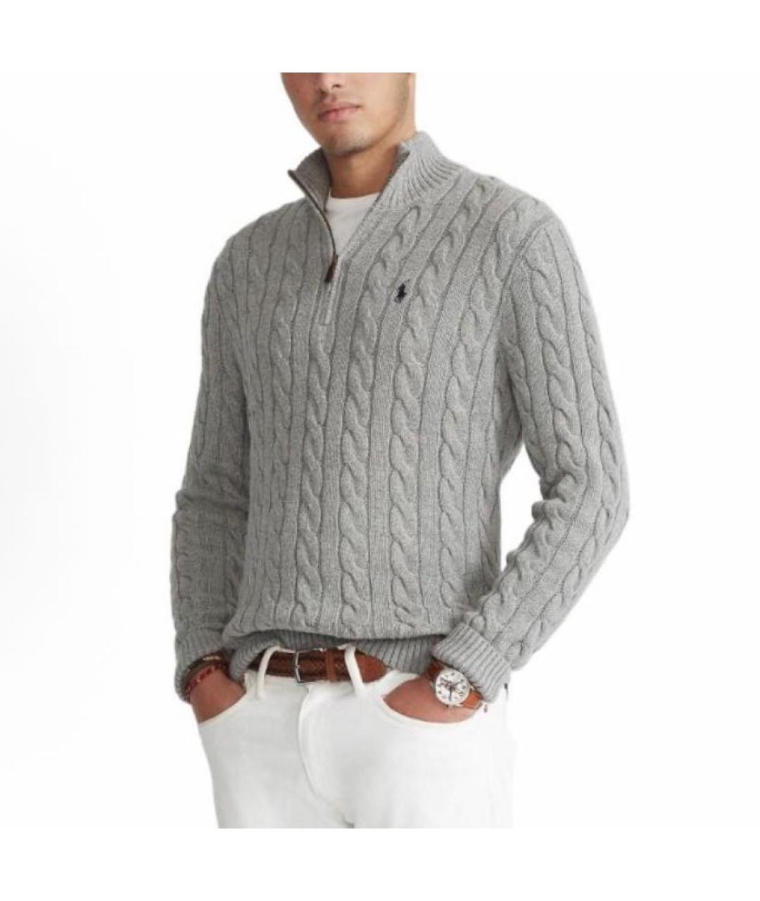 POLO RALPH LAUREN Серый хлопковый джемпер / свитер, фото 3