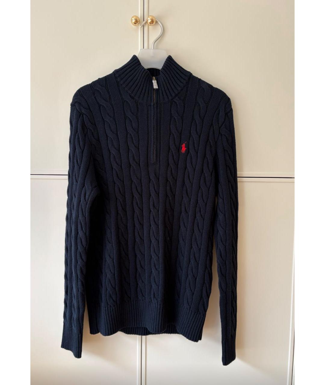 POLO RALPH LAUREN Темно-синий хлопковый джемпер / свитер, фото 6