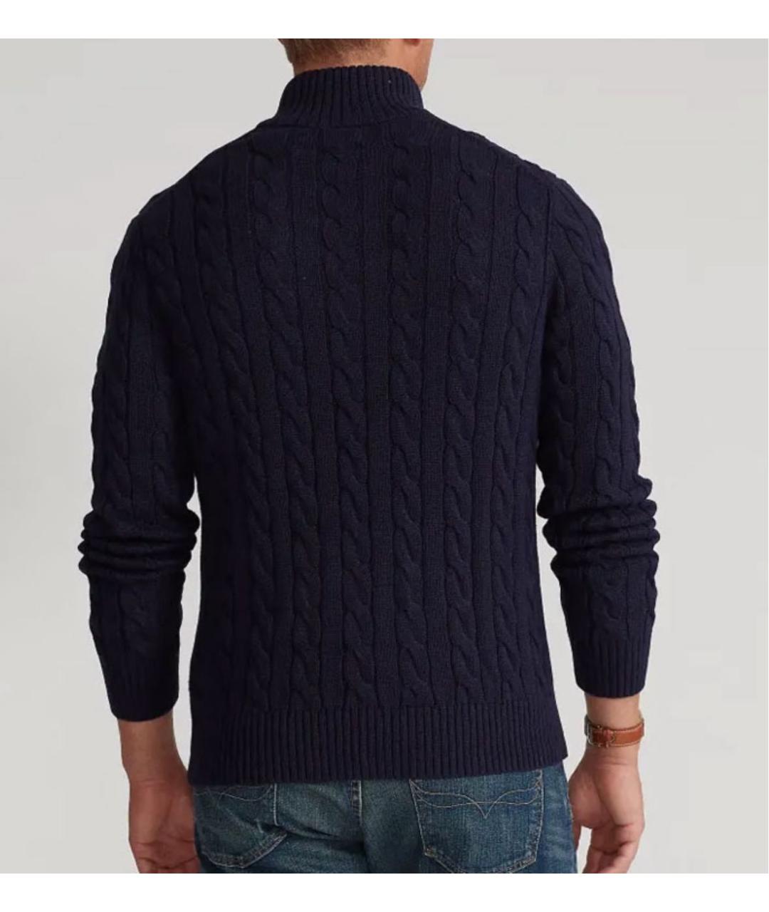 POLO RALPH LAUREN Темно-синий хлопковый джемпер / свитер, фото 5