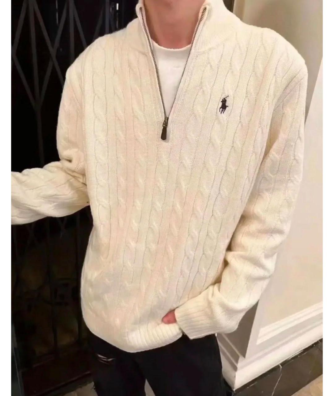 POLO RALPH LAUREN Белый хлопковый джемпер / свитер, фото 6