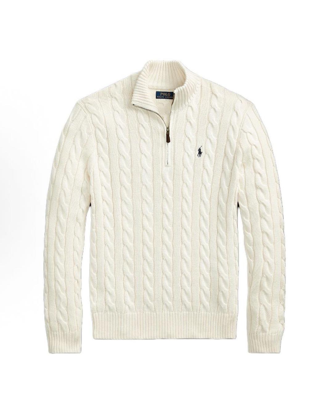 POLO RALPH LAUREN Белый хлопковый джемпер / свитер, фото 1