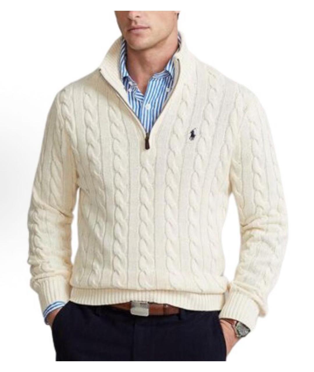 POLO RALPH LAUREN Белый хлопковый джемпер / свитер, фото 3