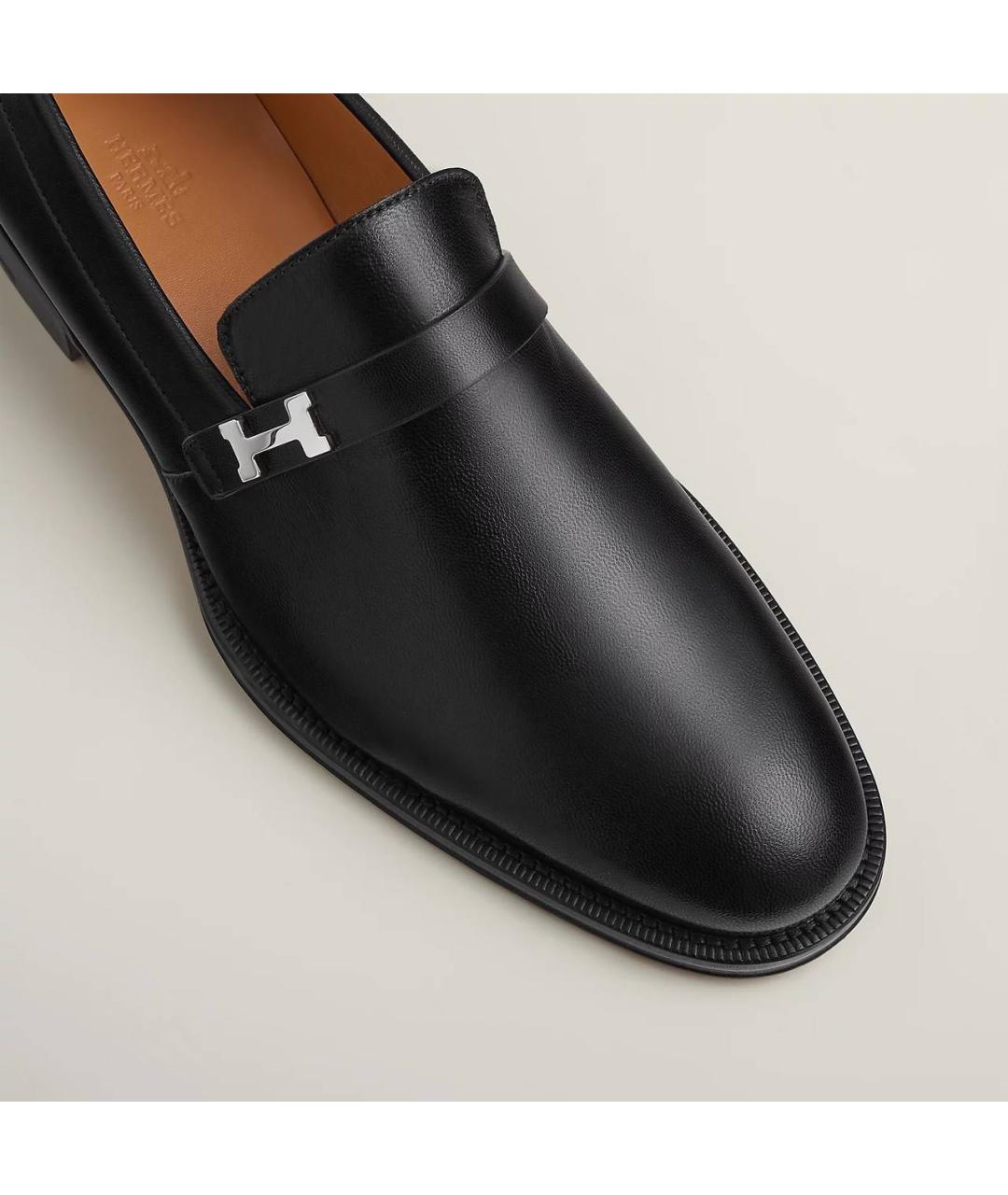 HERMES Черные кожаные низкие ботинки, фото 5