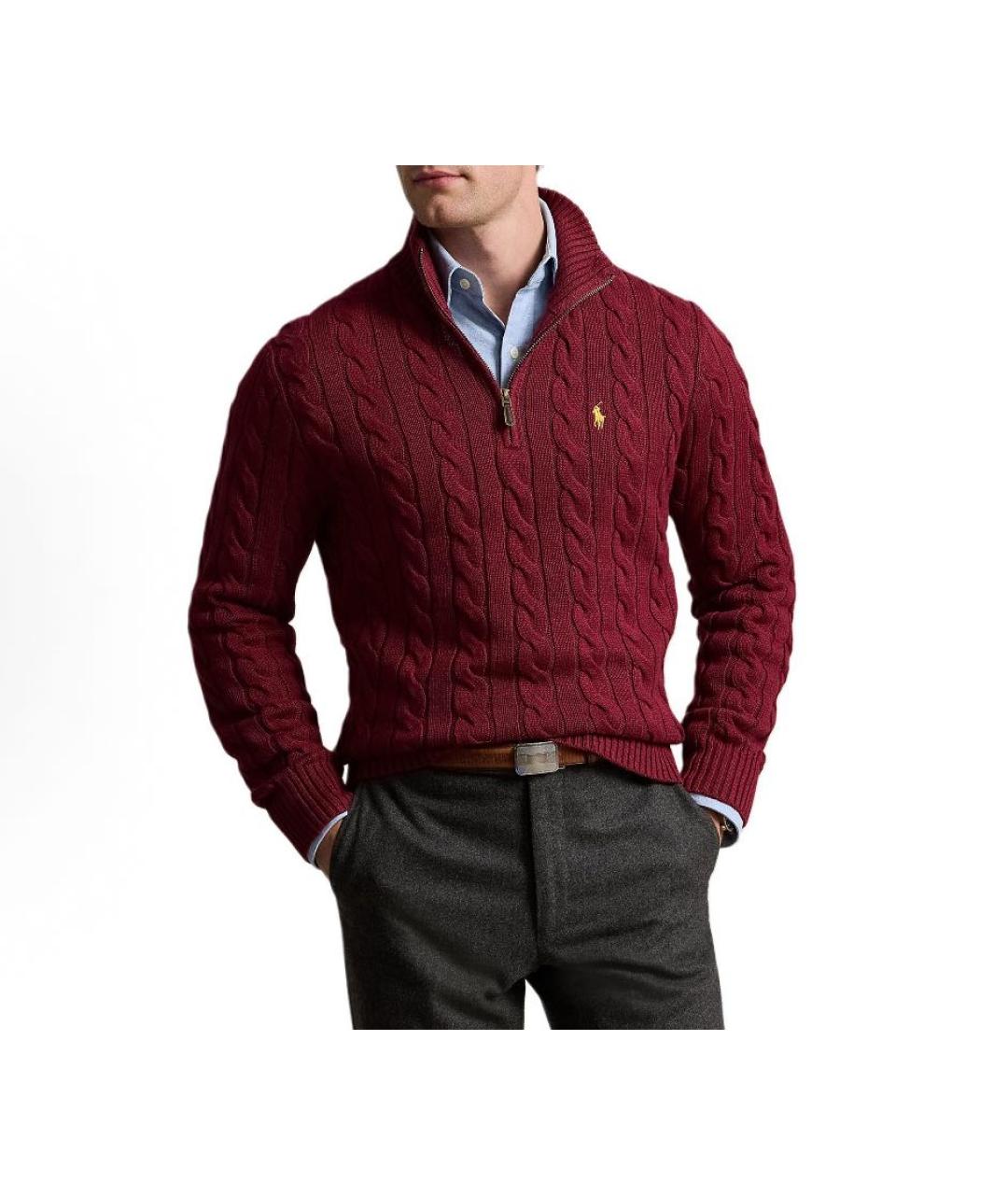 POLO RALPH LAUREN Красный хлопковый джемпер / свитер, фото 2
