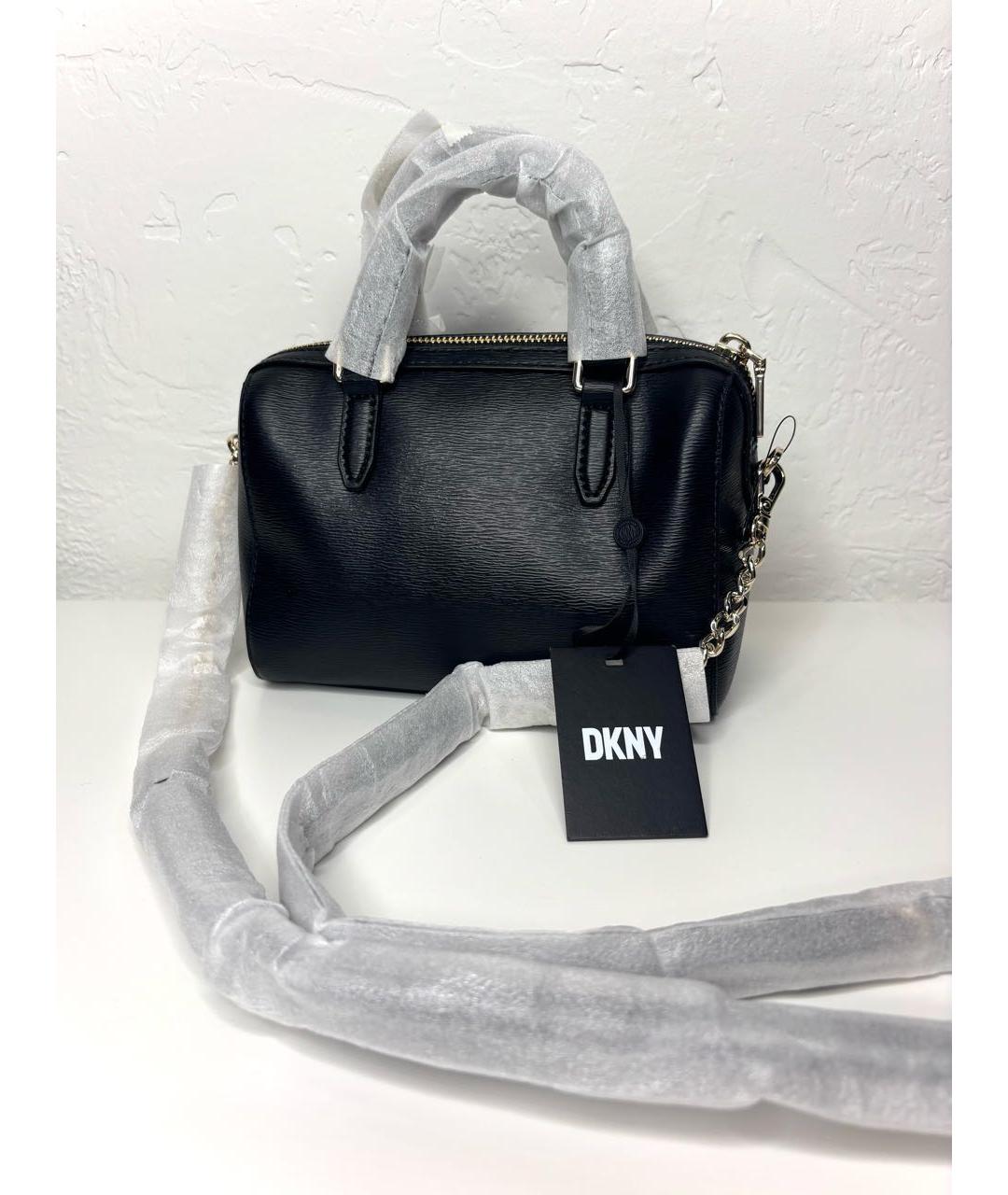 DKNY Черная сумка с короткими ручками из искусственной кожи, фото 5