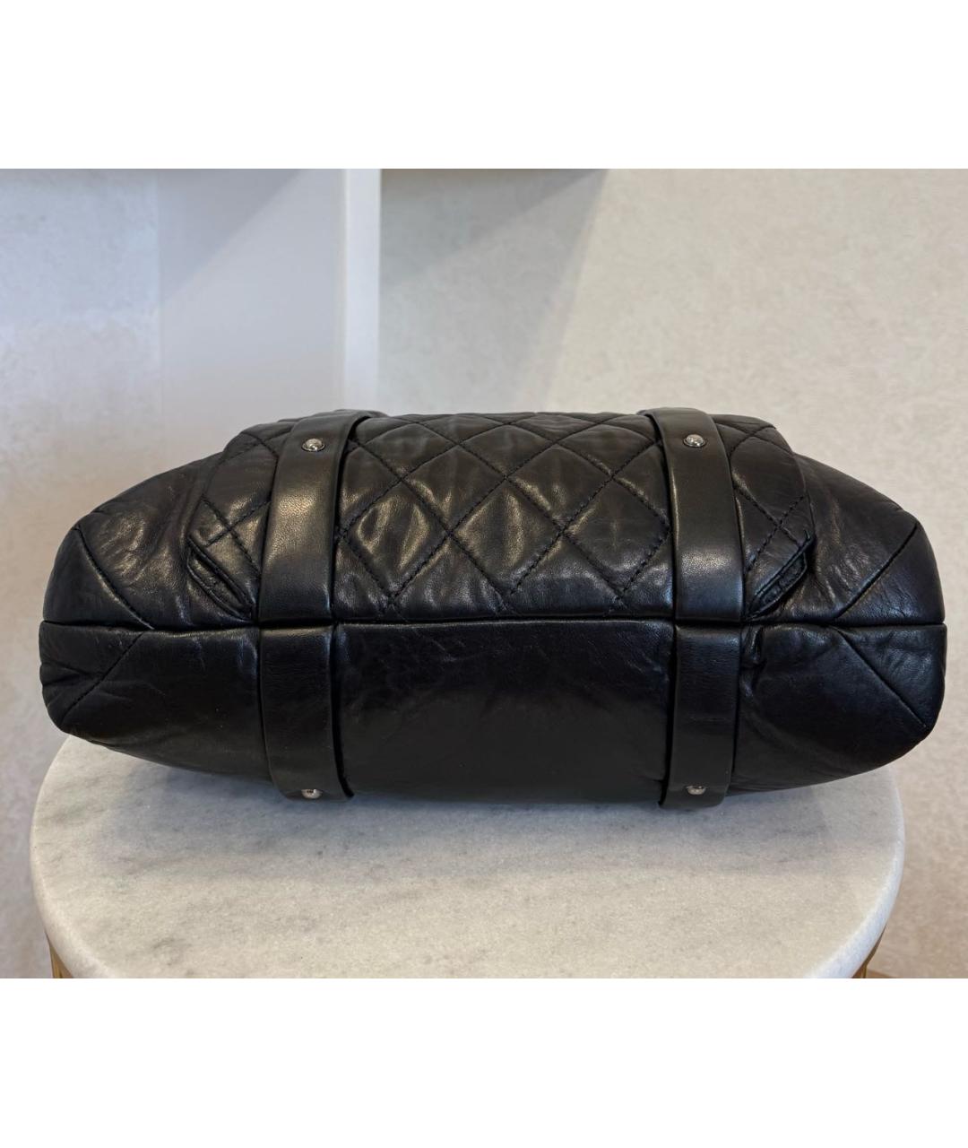 CHANEL Черная кожаная сумка тоут, фото 8