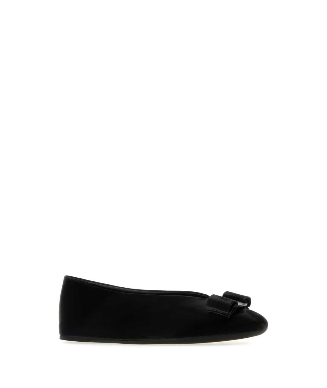 FERRAGAMO Черные кожаные балетки, фото 2