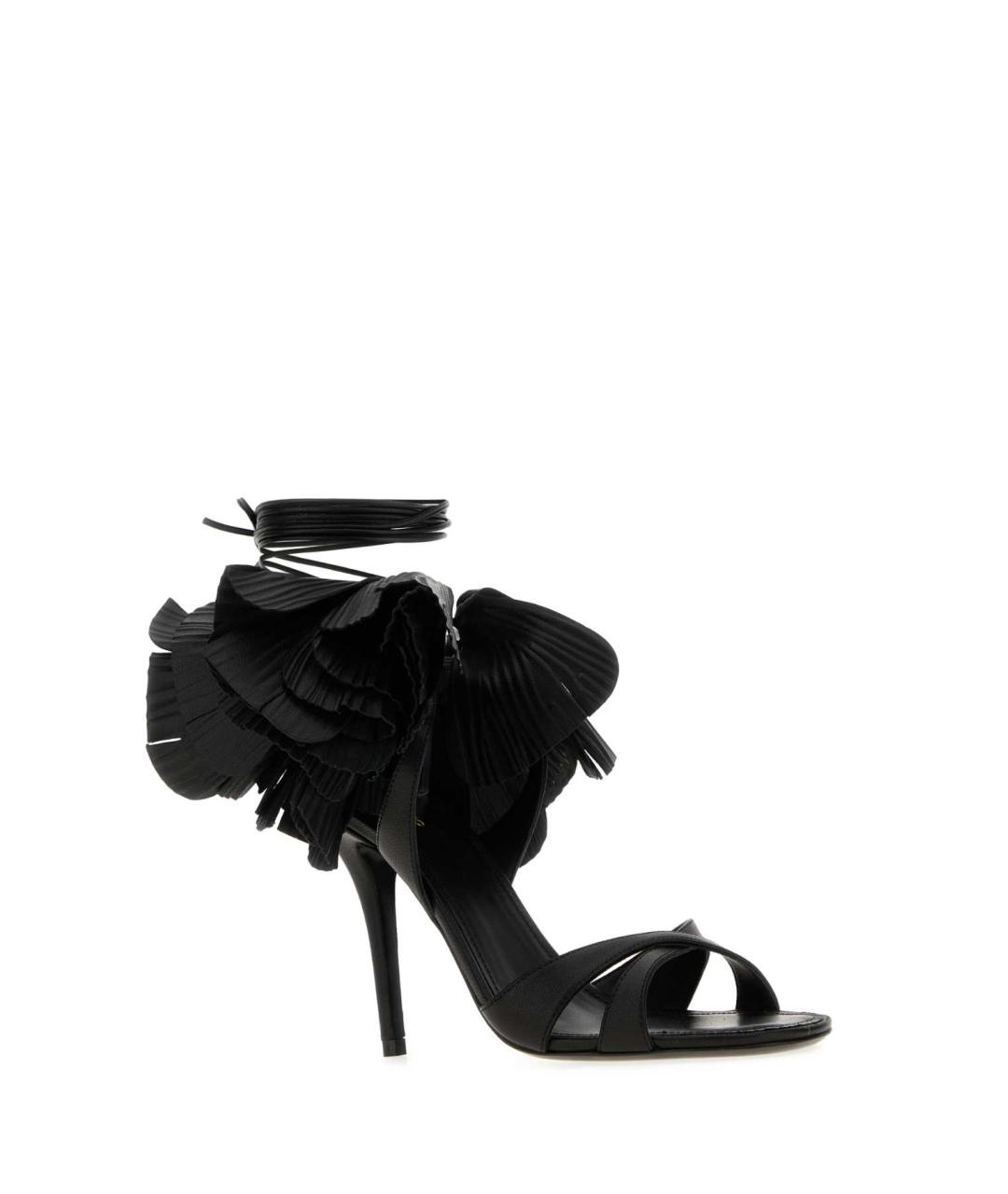 FERRAGAMO Черные кожаные босоножки, фото 2