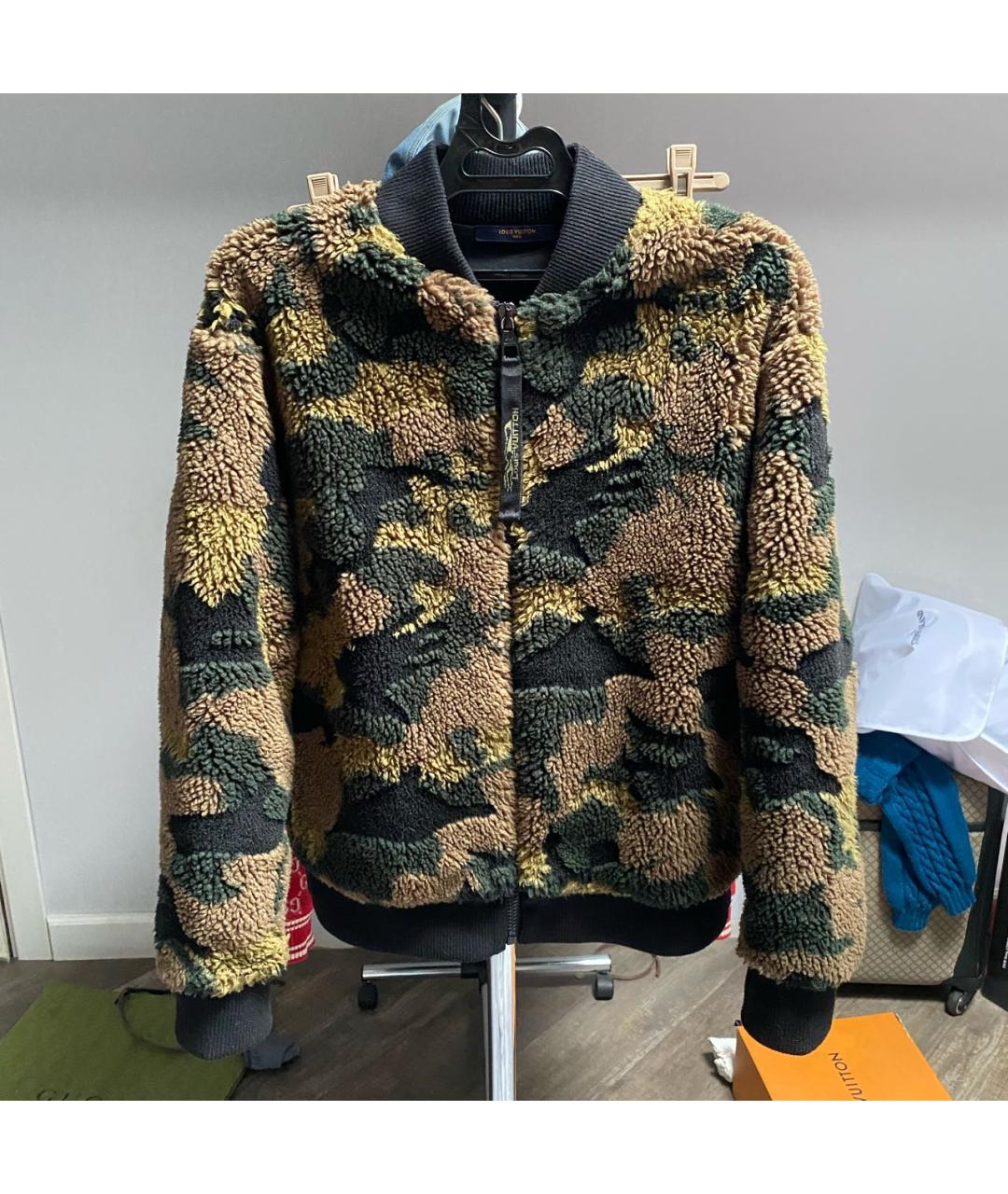 LOUIS VUITTON Хаки шерстяная куртка, фото 8