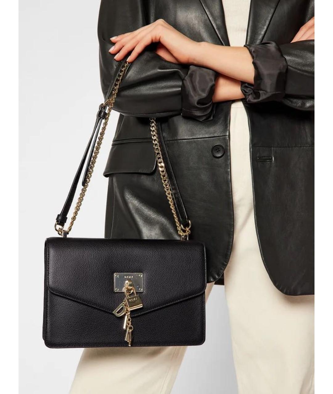 DKNY Черная сумка через плечо из искусственной кожи, фото 3