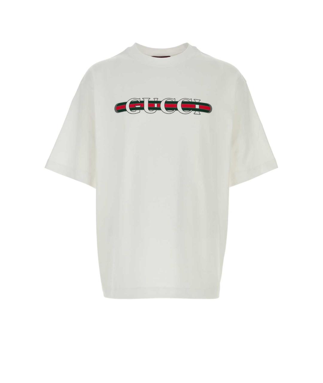 GUCCI Белая хлопковая футболка, фото 2