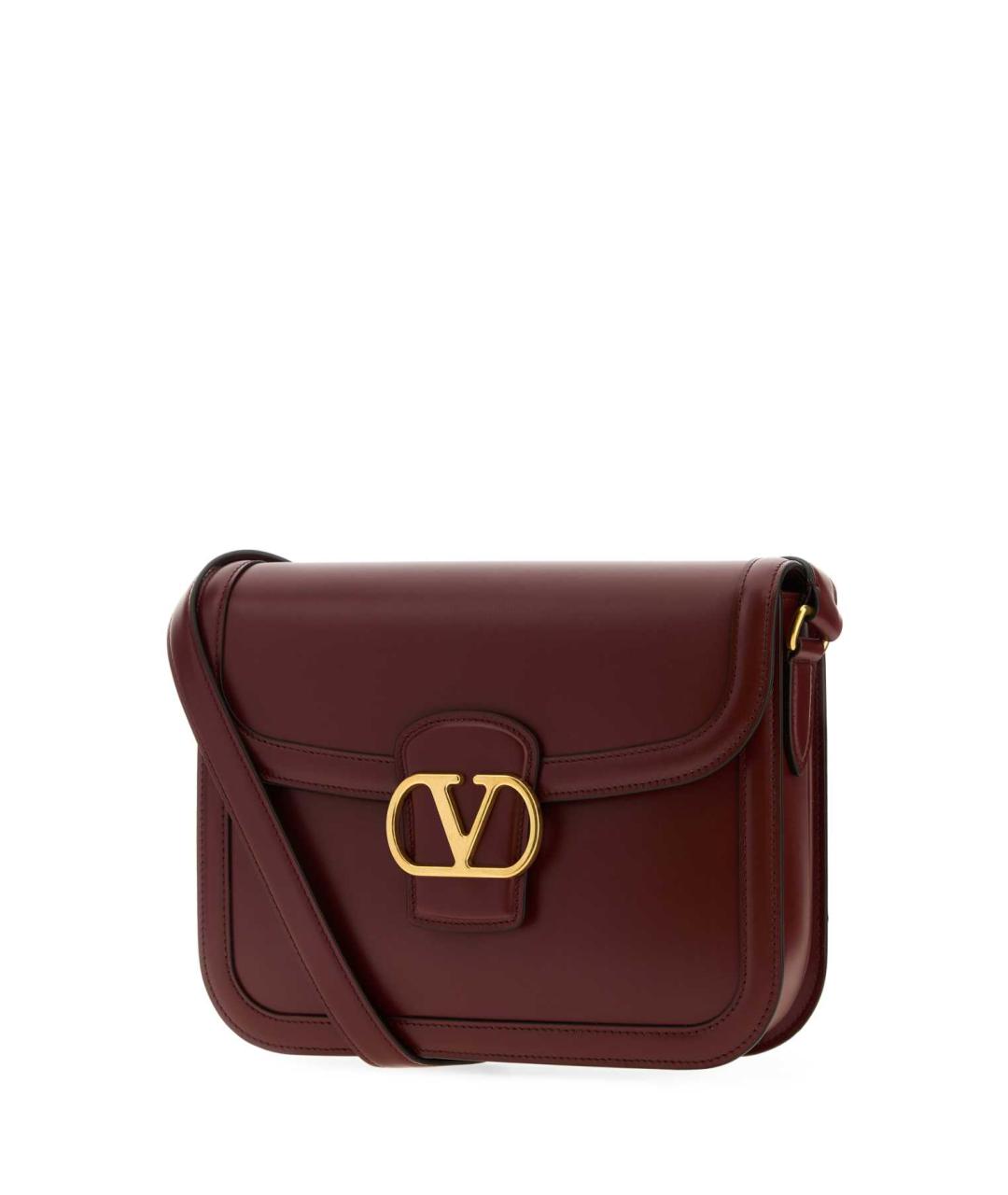 VALENTINO Бордовая кожаная сумка через плечо, фото 2