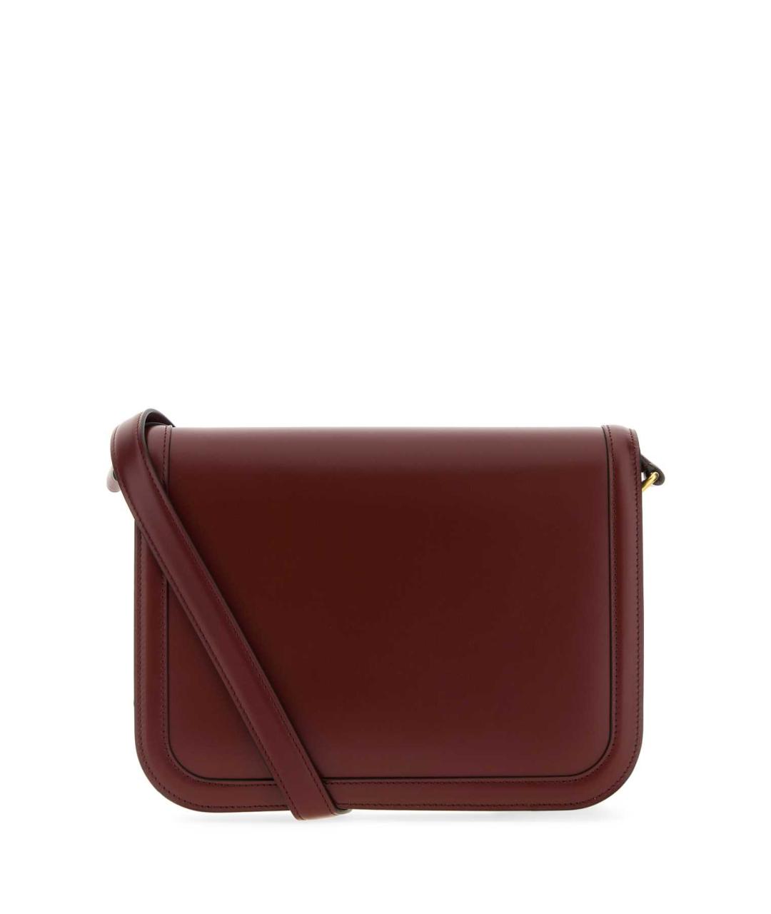 VALENTINO Бордовая кожаная сумка через плечо, фото 3