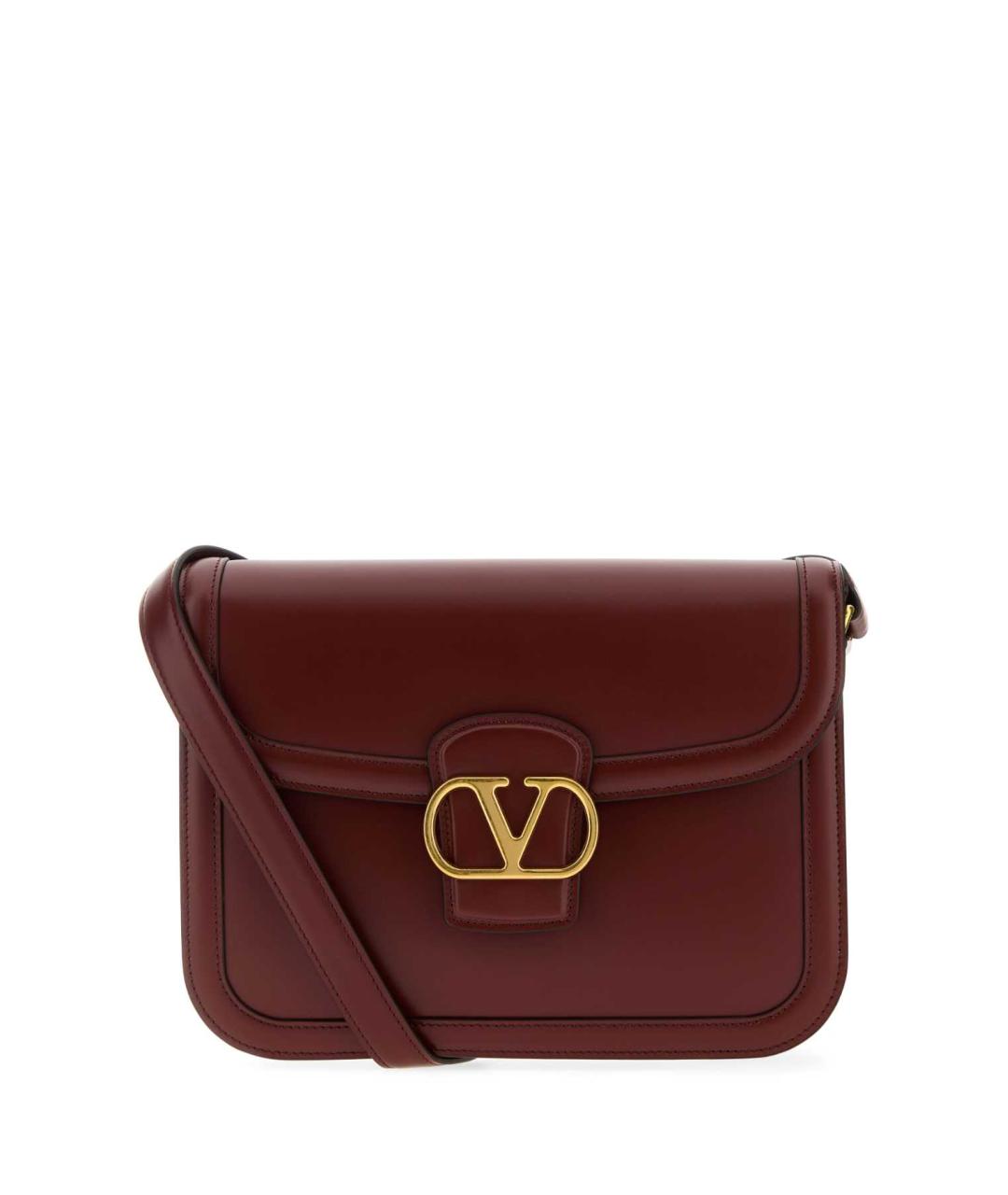 VALENTINO Бордовая кожаная сумка через плечо, фото 1