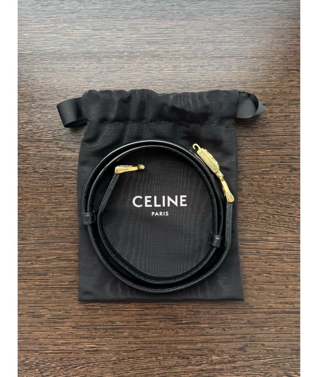 CELINE Черный кожаный ремень, фото 6