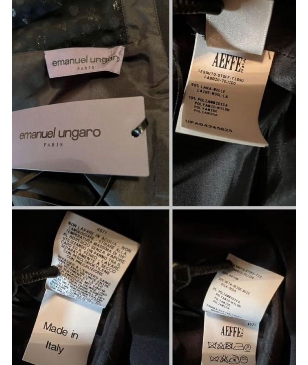 UNGARO Черное шерстяное коктейльное платье, фото 7