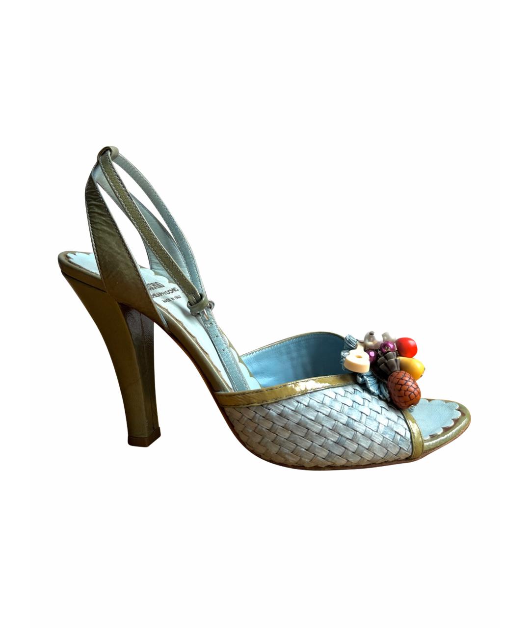 MOSCHINO Голубые босоножки из искусственной кожи, фото 1