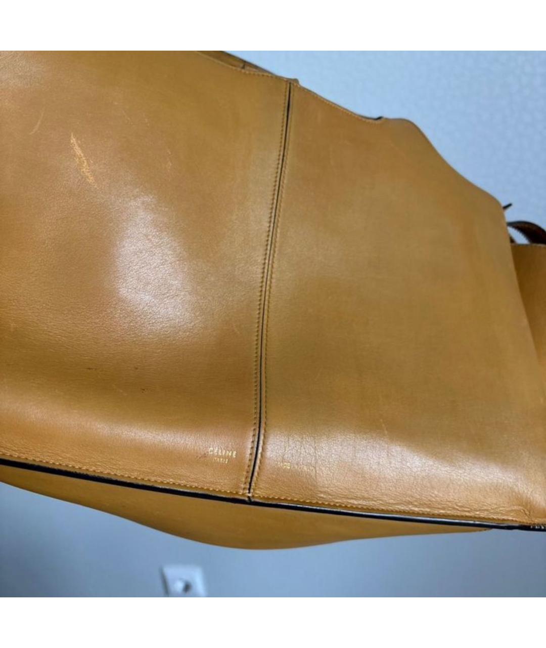 CELINE Оранжевая кожаная сумка тоут, фото 4