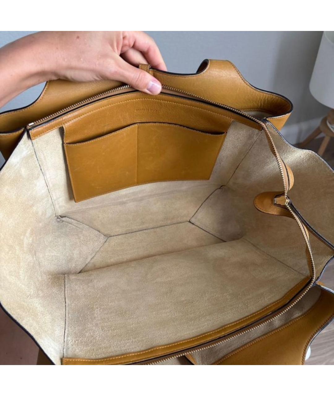 CELINE Оранжевая кожаная сумка тоут, фото 3