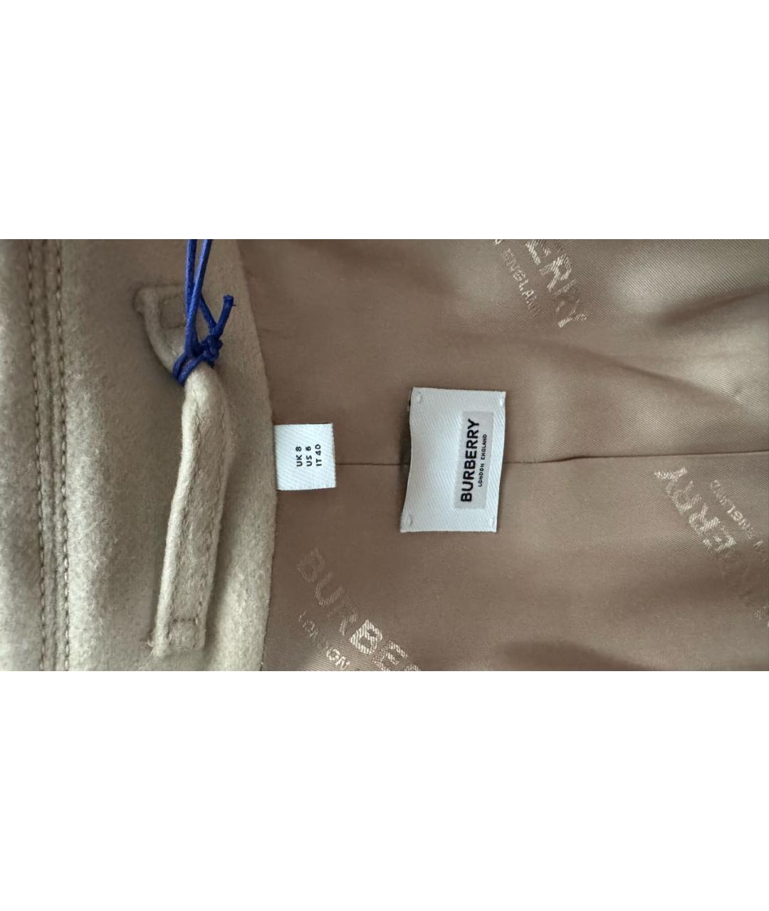 BURBERRY Бежевое шерстяное пальто, фото 3