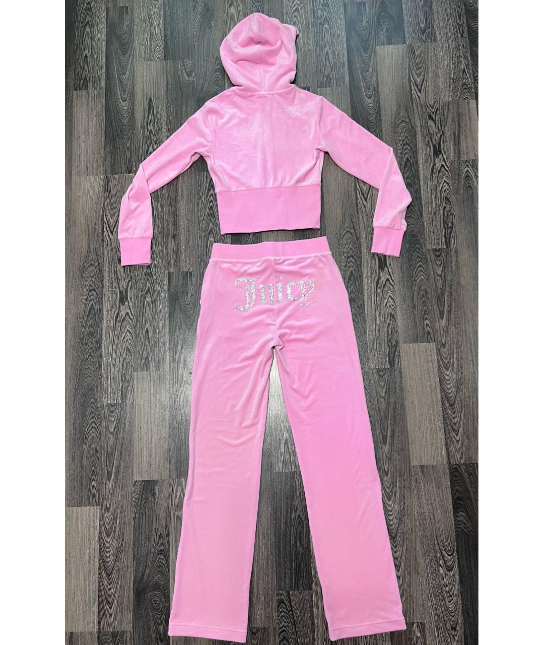 JUICY COUTURE Розовый велюровый костюм с брюками, фото 2