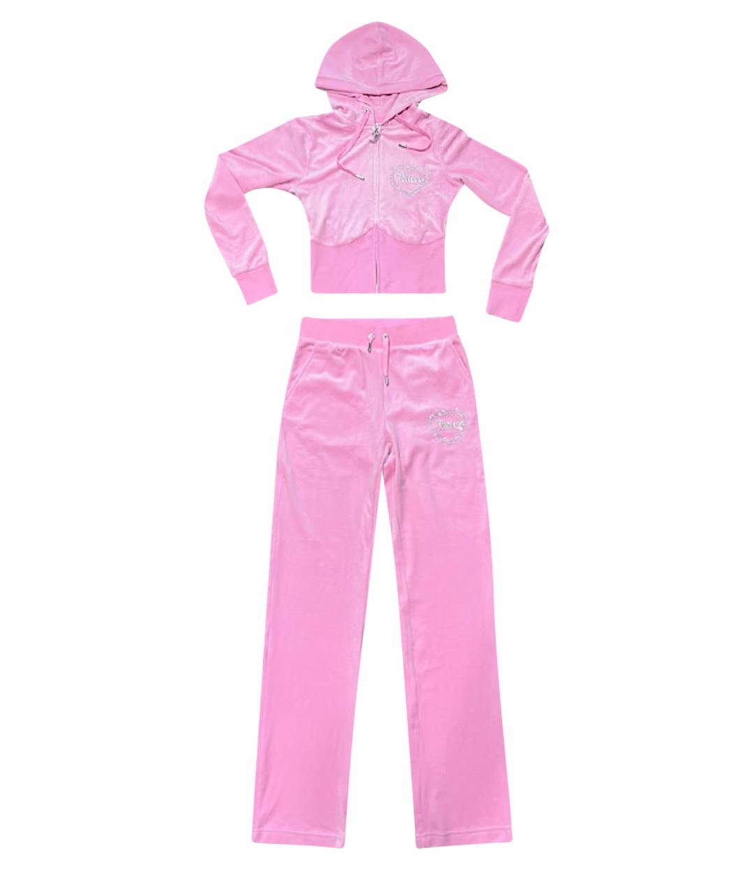 JUICY COUTURE Розовый велюровый костюм с брюками, фото 1