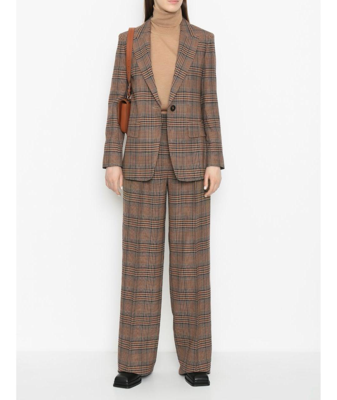 MAX MARA STUDIO Коричневый шерстяной костюм с брюками, фото 7
