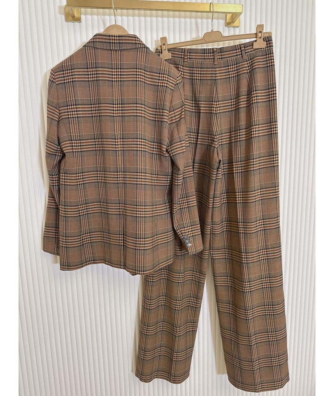 MAX MARA STUDIO Коричневый шерстяной костюм с брюками, фото 4