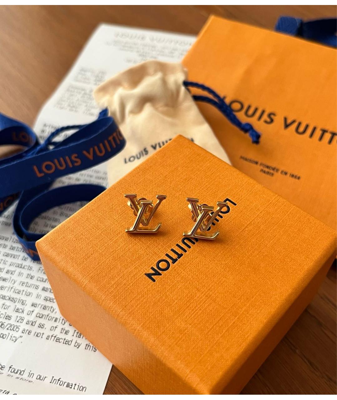 LOUIS VUITTON Золотые металлические серьги, фото 4
