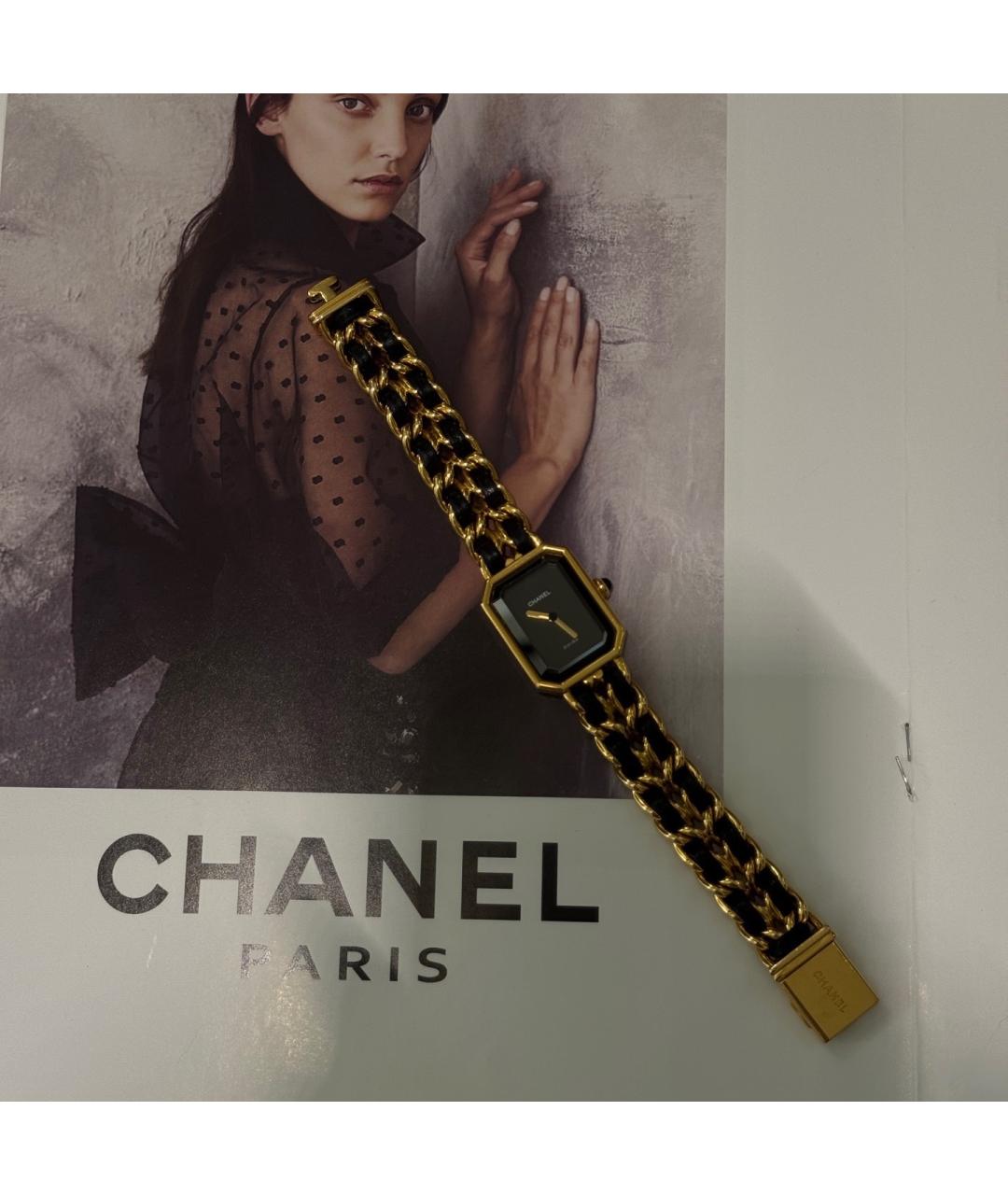 CHANEL Черные часы из желтого золота, фото 4