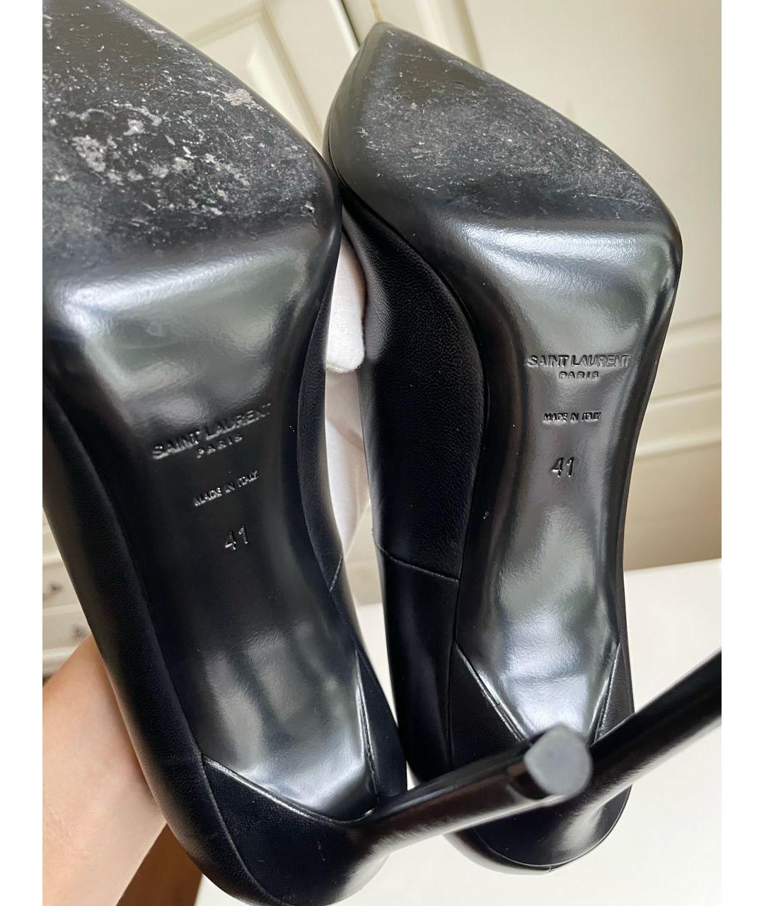 SAINT LAURENT Черные кожаные туфли, фото 5