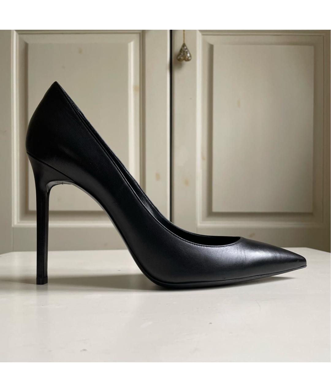 SAINT LAURENT Черные кожаные туфли, фото 9