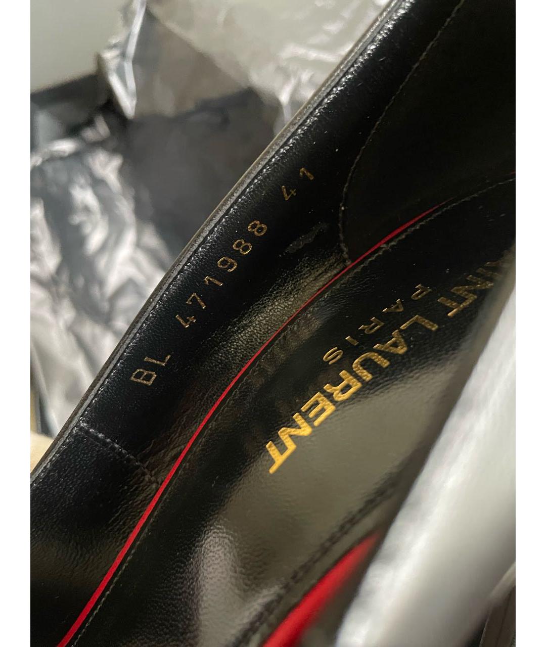 SAINT LAURENT Черные кожаные туфли, фото 8