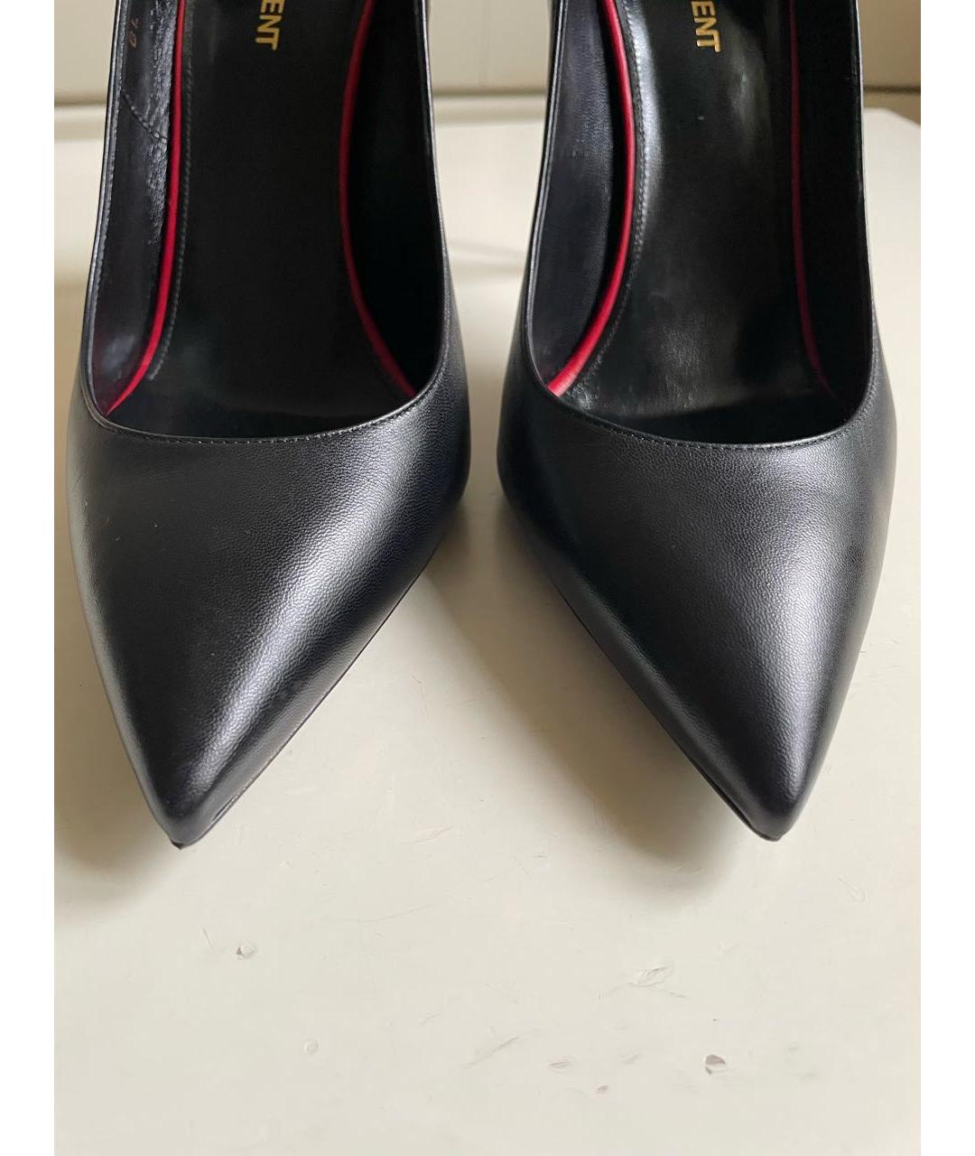 SAINT LAURENT Черные кожаные туфли, фото 7