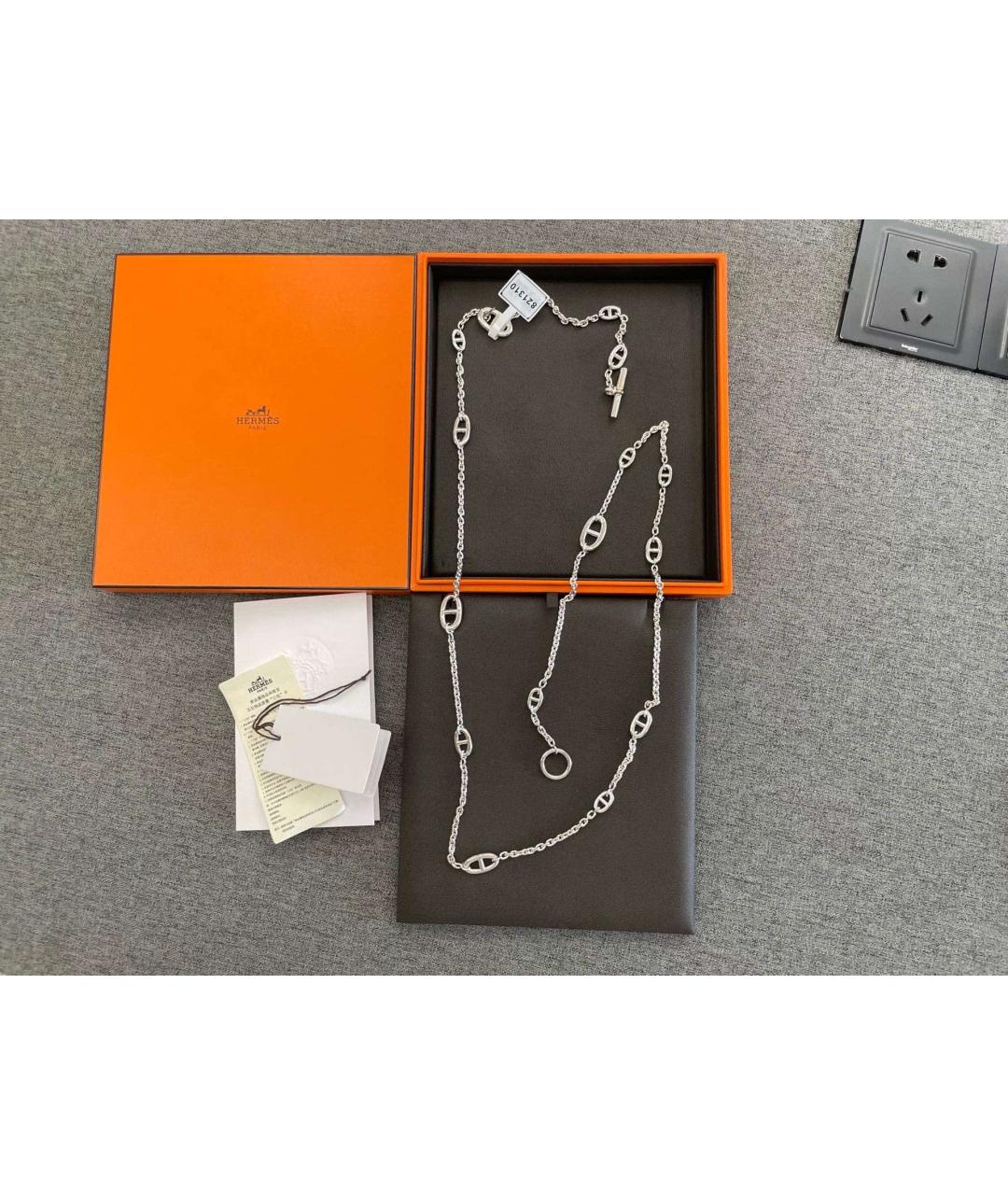 HERMES Серебряное серебряное колье, фото 2