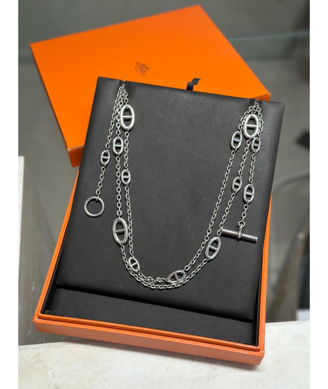 HERMES Серебряное серебряное колье, фото 2