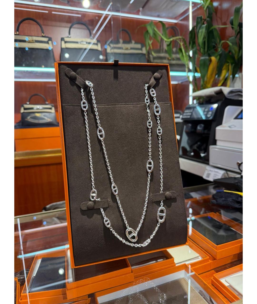 HERMES Серебряное серебряное колье, фото 2
