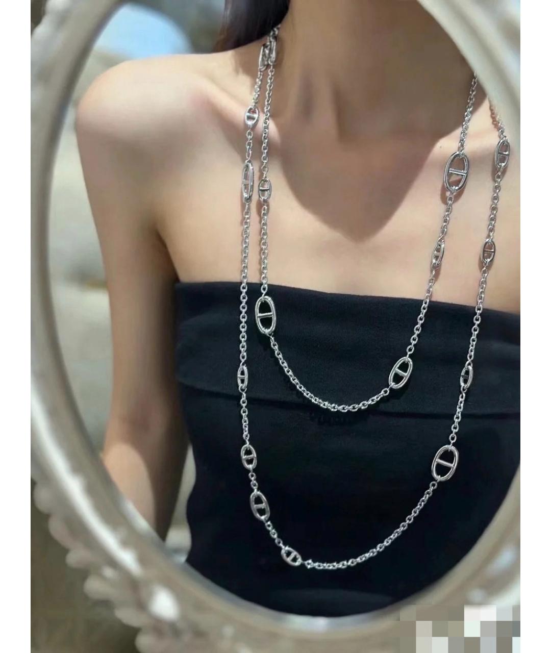 HERMES Серебряное серебряное колье, фото 3