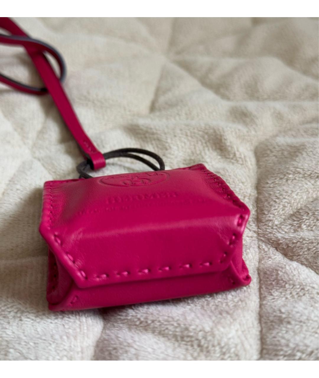 HERMES Фуксия брелок, фото 3