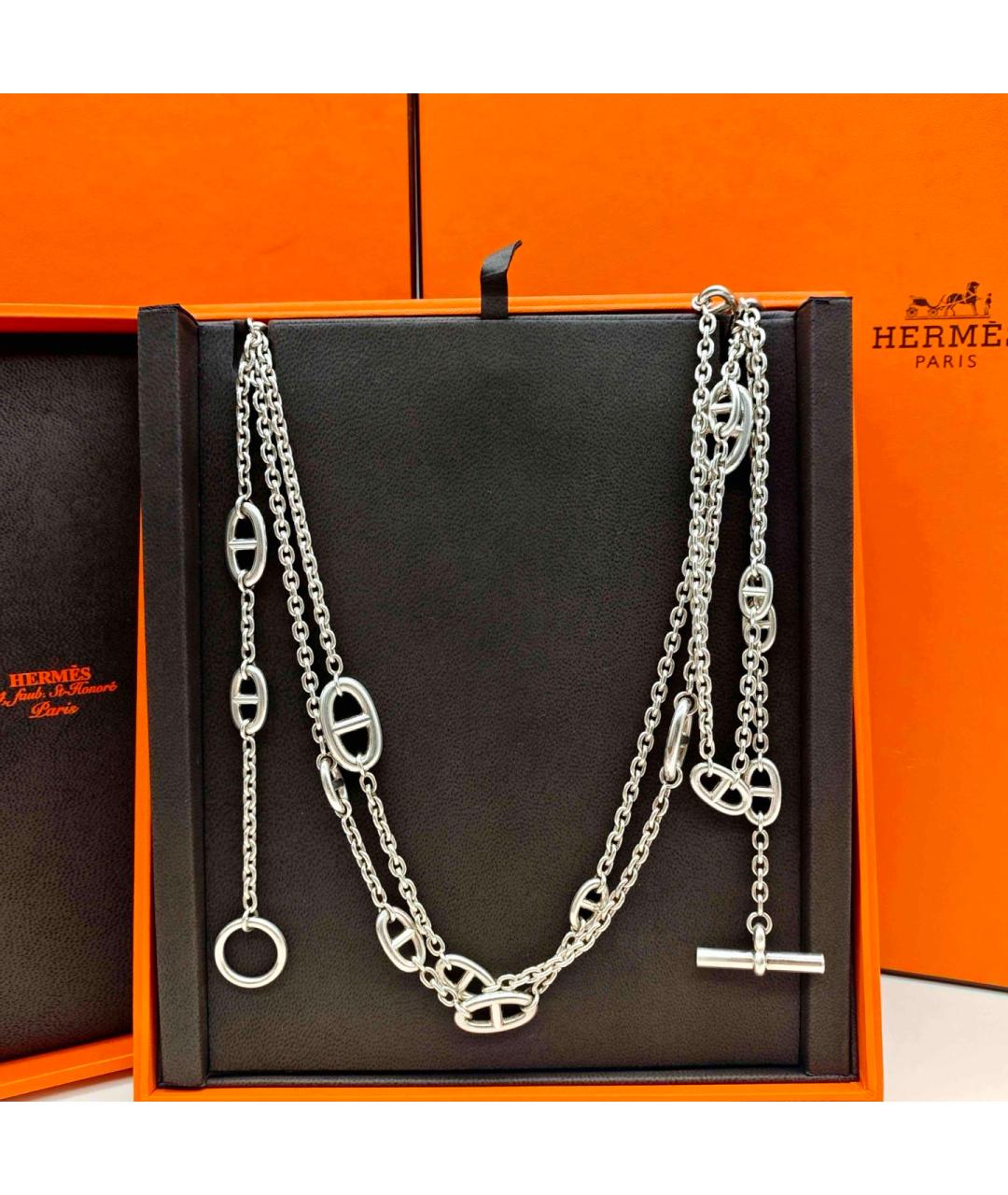 HERMES Серебряное серебряное колье, фото 2