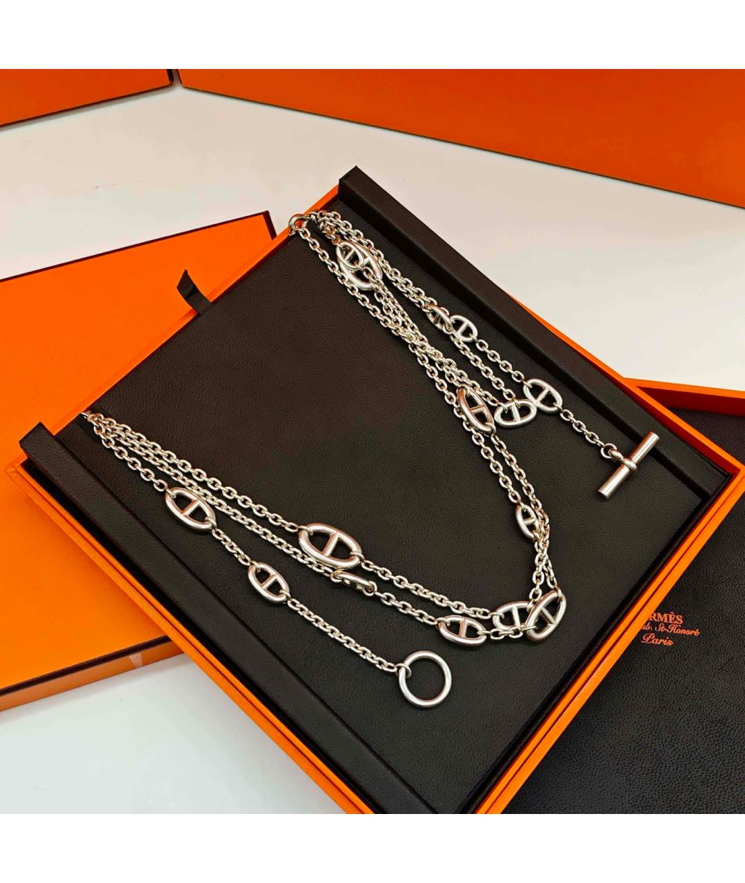 HERMES Серебряное серебряное колье, фото 4