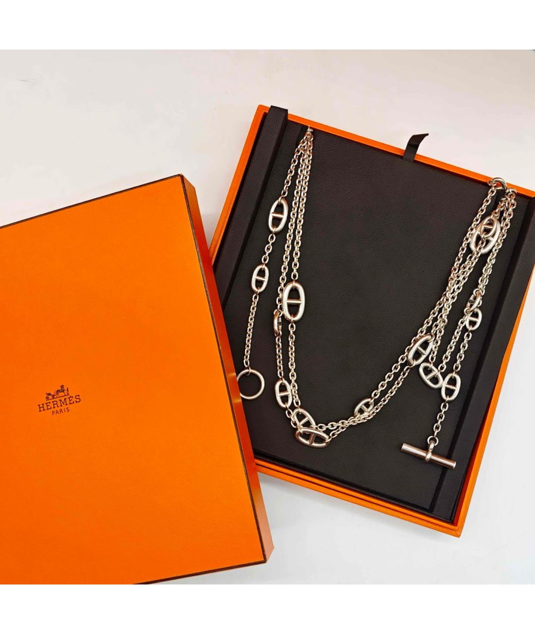HERMES Серебряное серебряное колье, фото 3